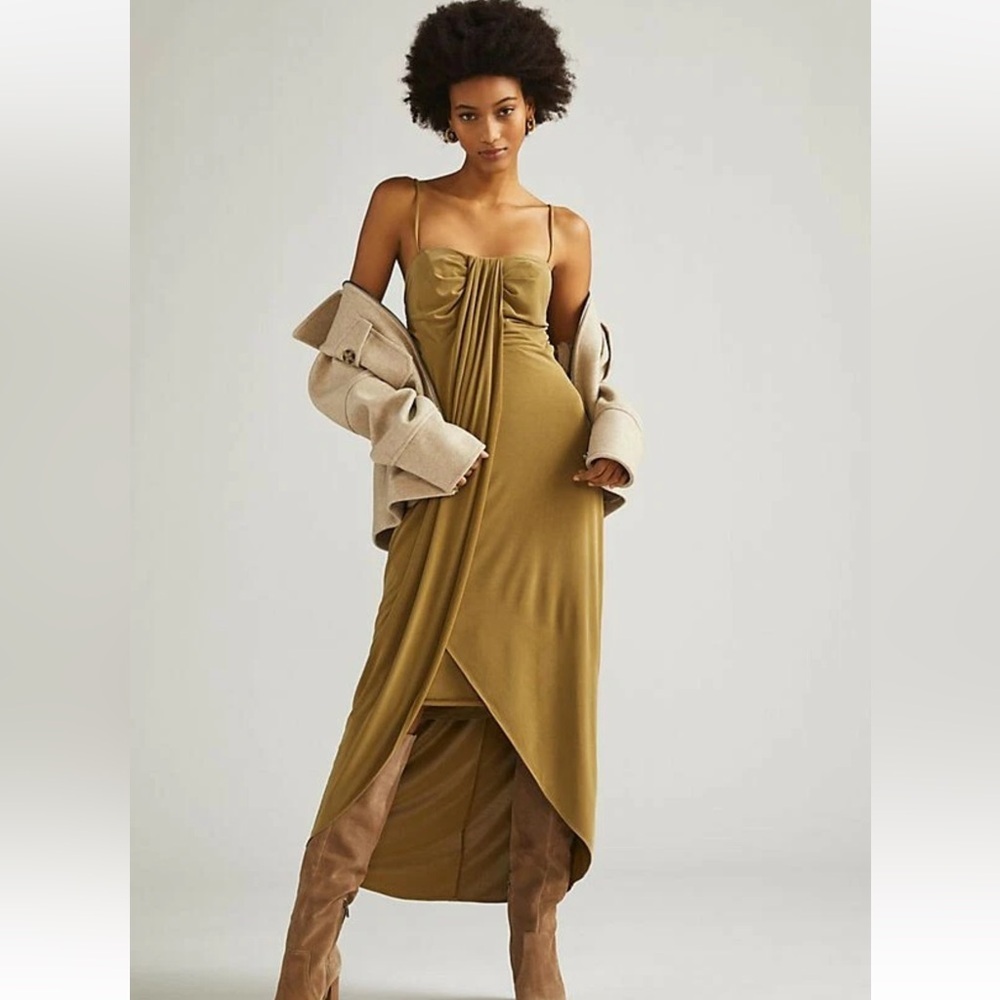 Anthropologie‎ NWT Moss Strapless Tan Dress